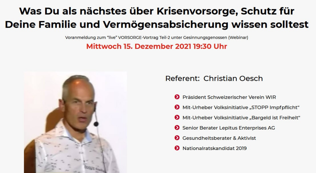 Was Du als nächstes über Krisenvorsorge, Schutz für Deine Familie und Vermögensabsicherung wissen solltest (Live vom 15.12.2021)