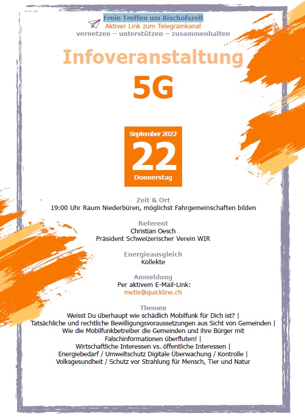 Niederbühren  -Donnerstag, 22. September 2022 – 5G Infoveranstaltung