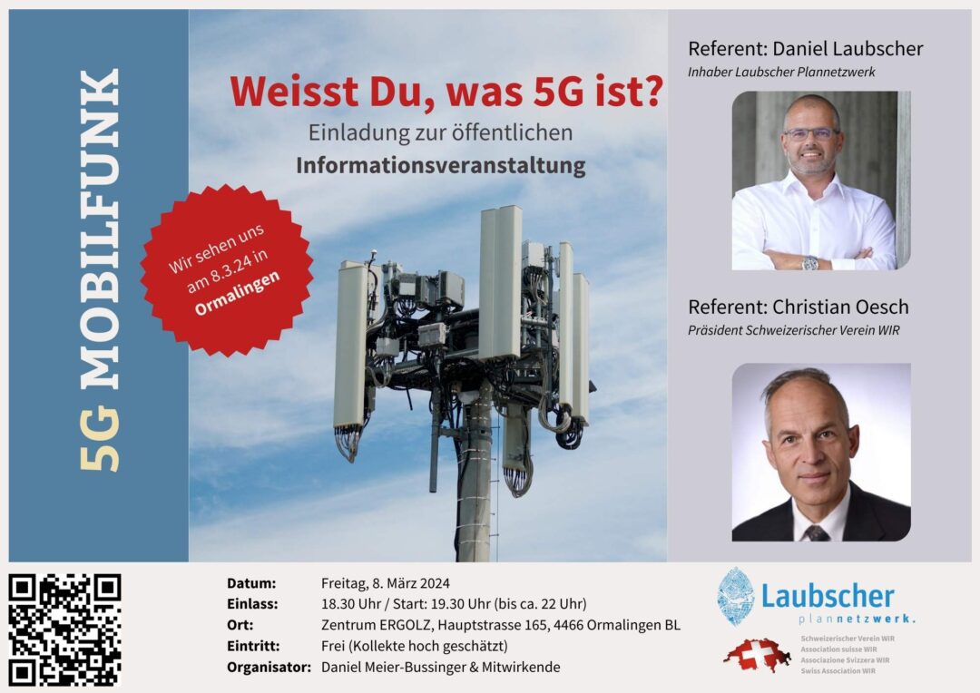 Ormalingen, 8.3.24 – Öffentliche 5G Mobilfunk Informationsveranstaltung